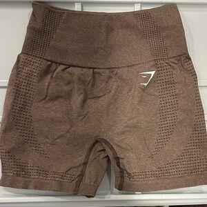 Gymshark brown vital seamless shorts - small